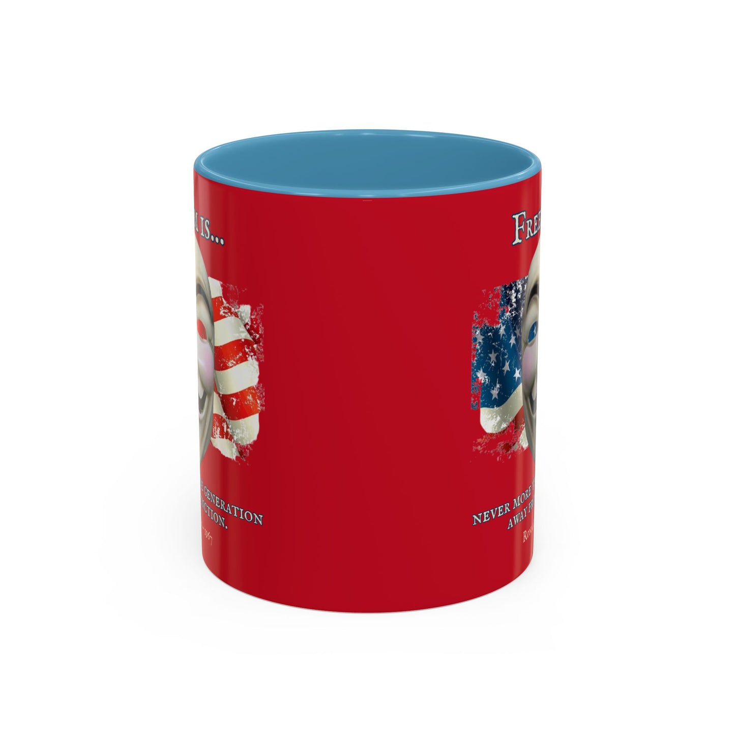 Ronald Reagan Freedom Vendetta Red Accent Mug by theGreenDragonTavern.shop