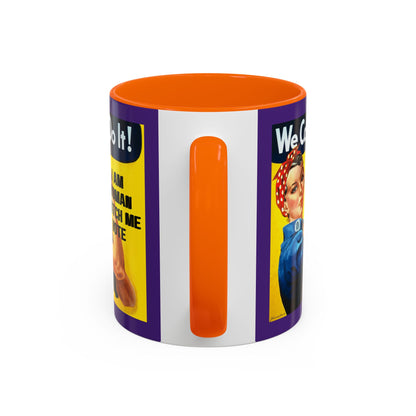 I Am Woman Watch Me Vote Rosie Dark Purple Accent Mug by theGreenDragonTavern.shop