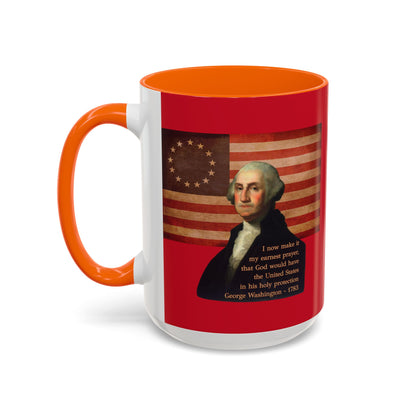 Washington's Earnest Prayer Red Accent Mug by theGreenDragonTavern.shop