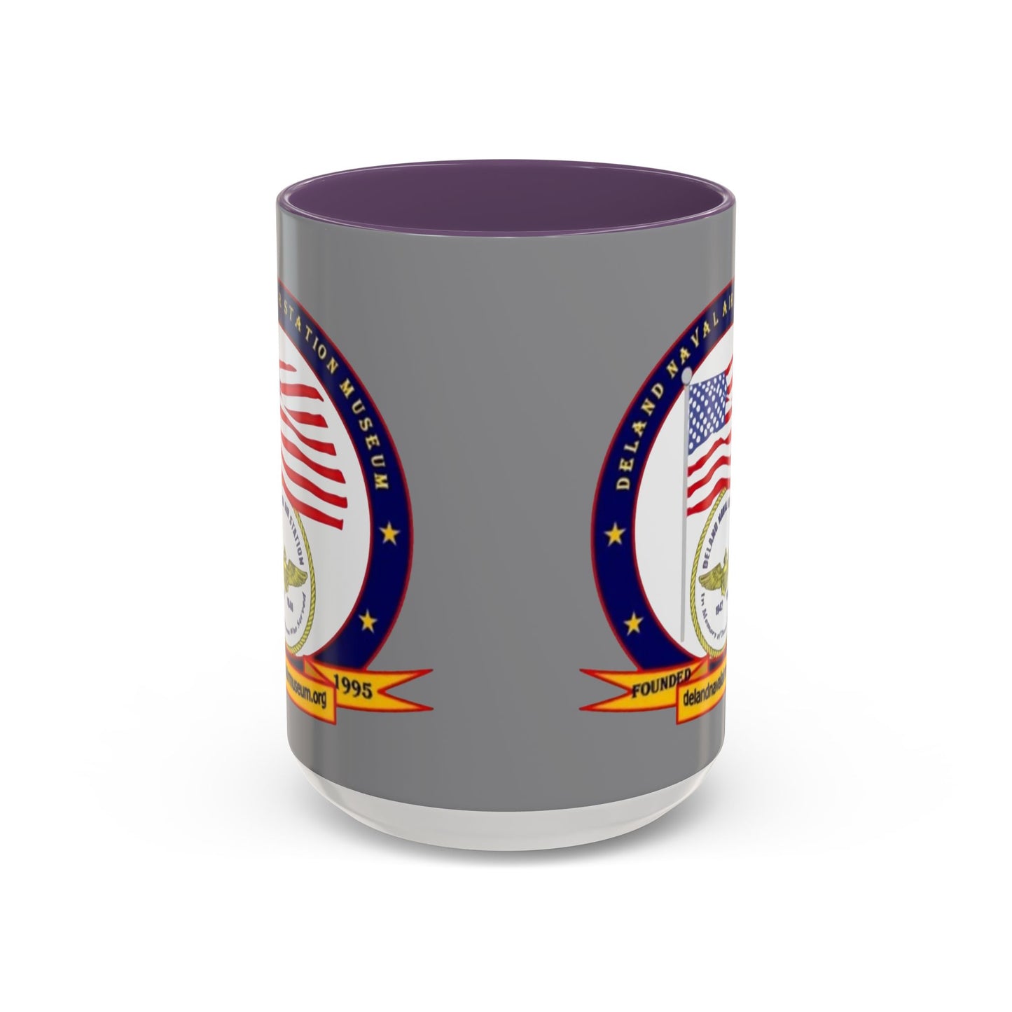DeLand Naval Air Station Museum Grey Accent Mug by theGreenDragonTavern.shop
