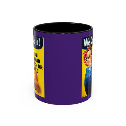 I Am Woman Watch Me Vote Rosie Dark Purple Accent Mug by theGreenDragonTavern.shop