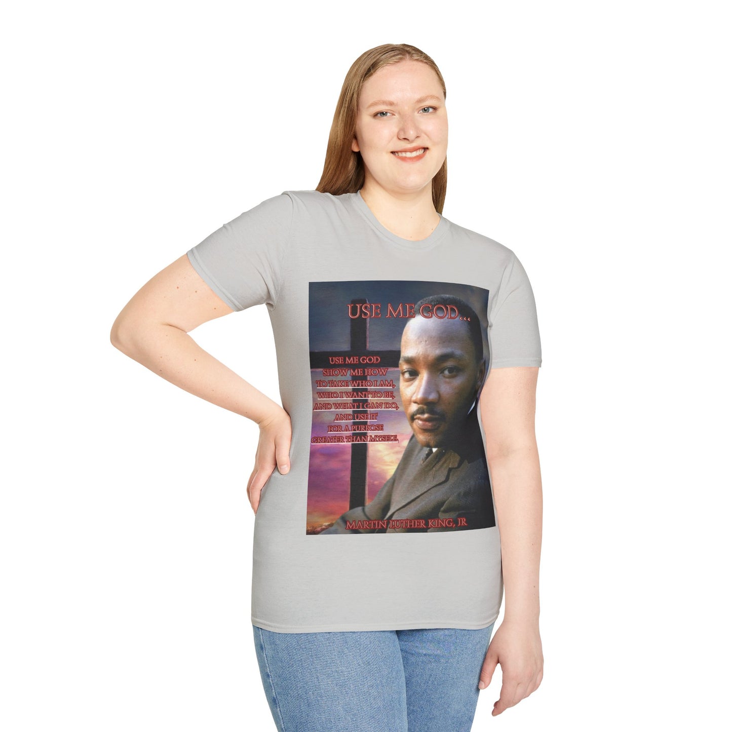 Use Me God, MLK Jr Light colors Unisex T-Shirt by theGreenDragonTavern.shop