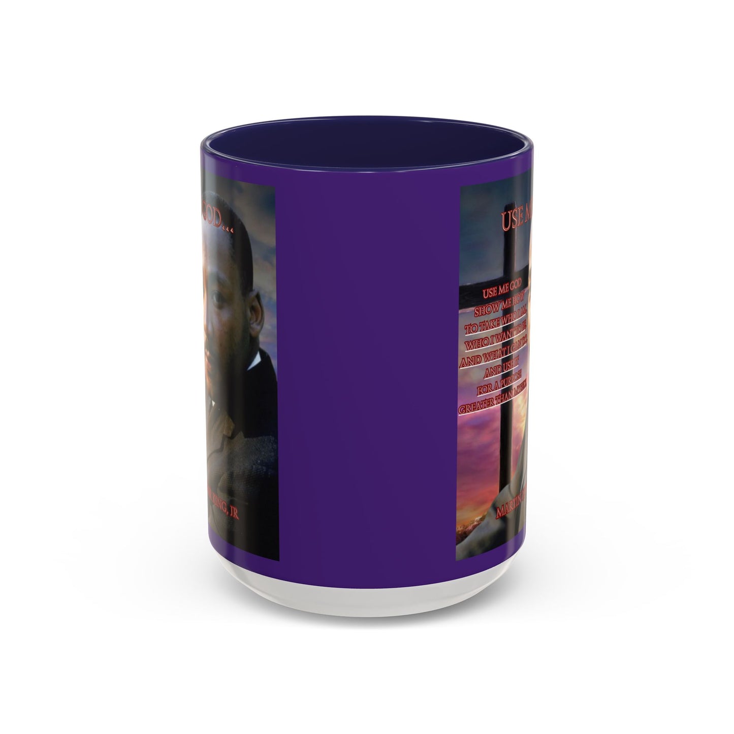 Use Me God, MLK Jr Purple Accent Mug by theGreenDragonTavern.shop