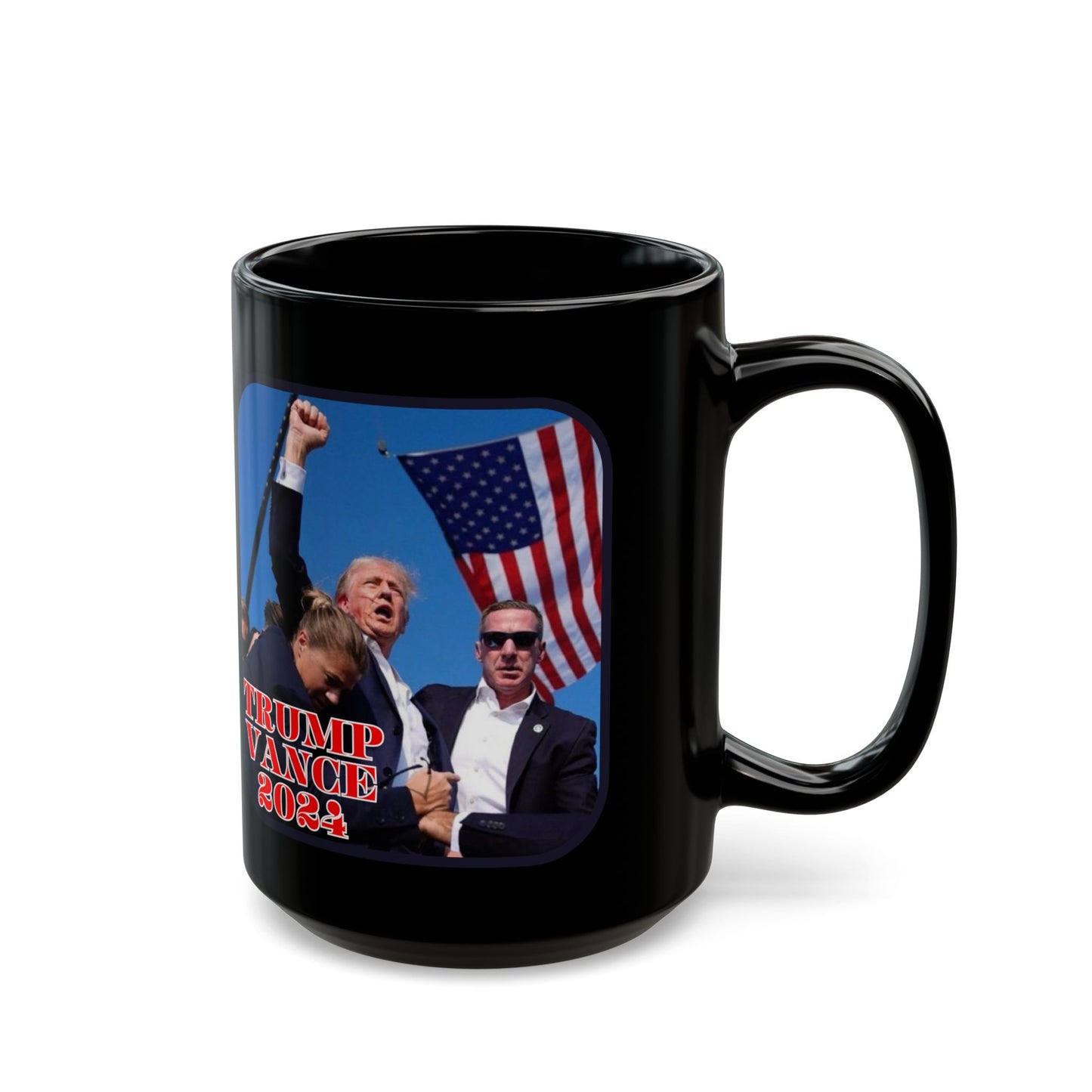 Trump and Vance 2024 Black Mug by theGreenDragonTavern.shop