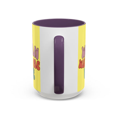 I Am Woman Watch Me Vote Yellow Accent Mug by theGreenDragonTavern.shop