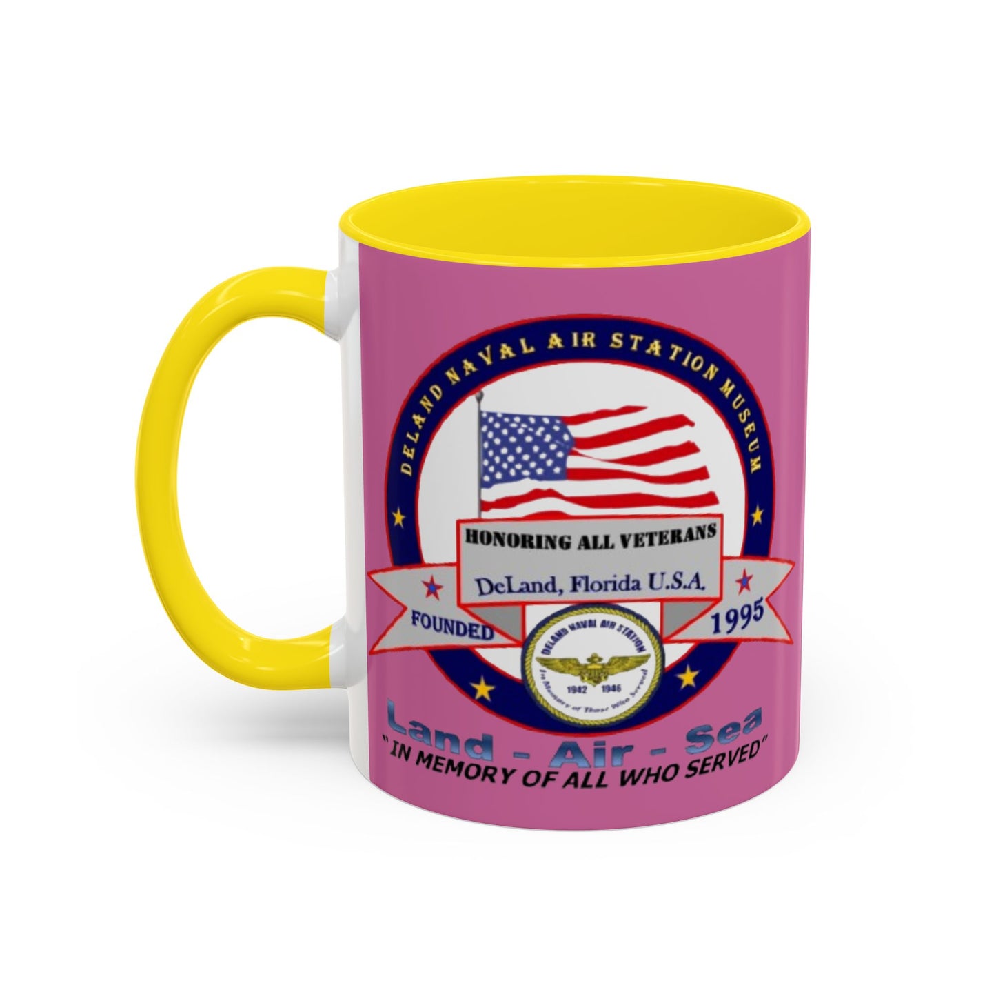 DNASM 2-sided, Founding & Student Art w/WhiteBG Pink Accent Mug by theGreenDragonTavern.shop