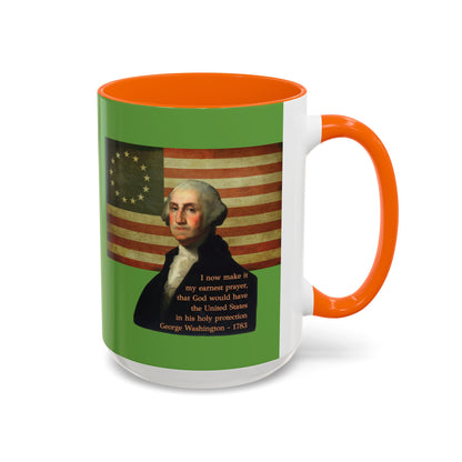 Washington's Earnest Prayer Green Accent Mug by theGreenDragonTavern.shop