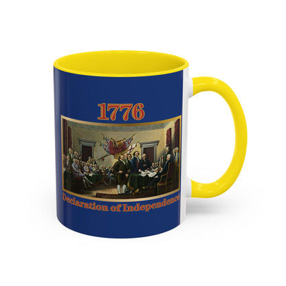 Declaration of Independence Dark Blue Accent Mug by theGreenDragonTavern.shop