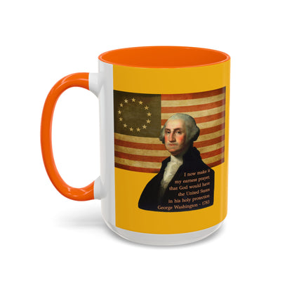 Washington's Earnest Prayer Yellow Accent Mug by theGreenDragonTavern.shop