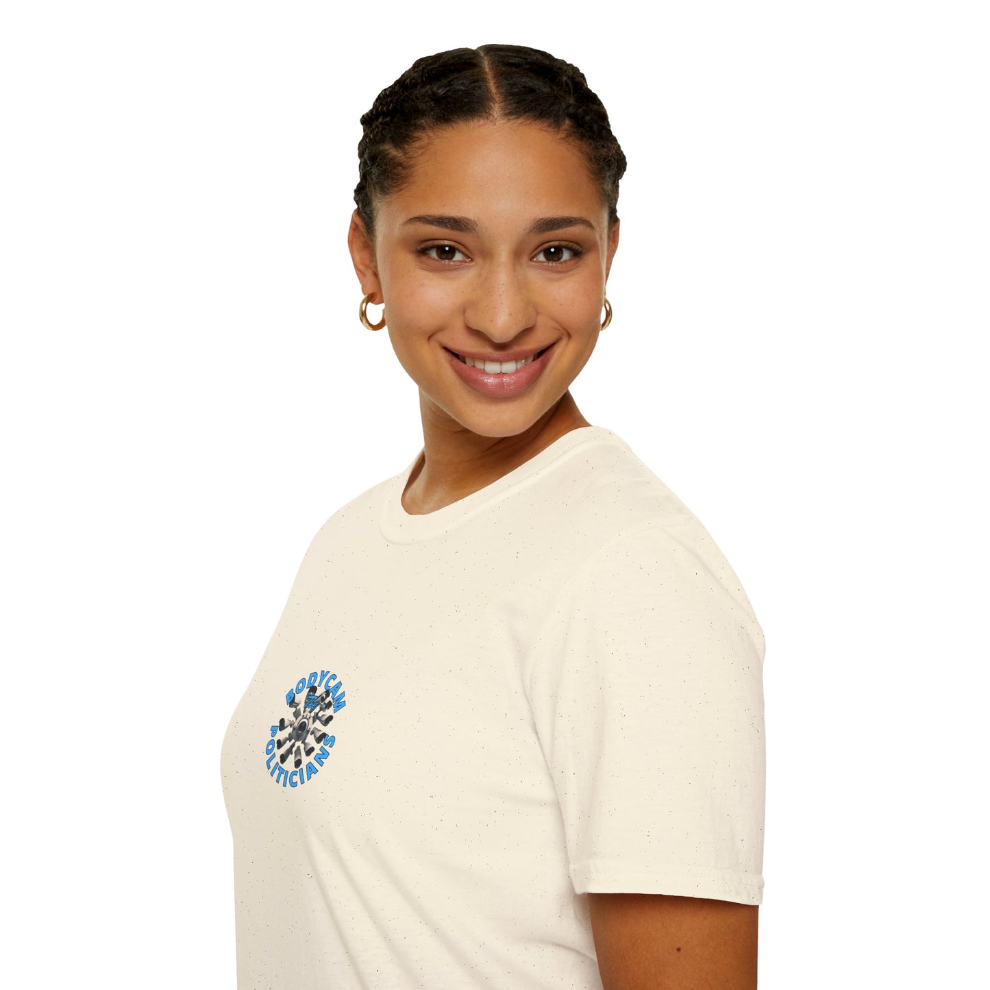 2-sided, Bodycam the Politicians Cameras Light colors Unisex T-Shirt by theGreenDragonTavern.shop