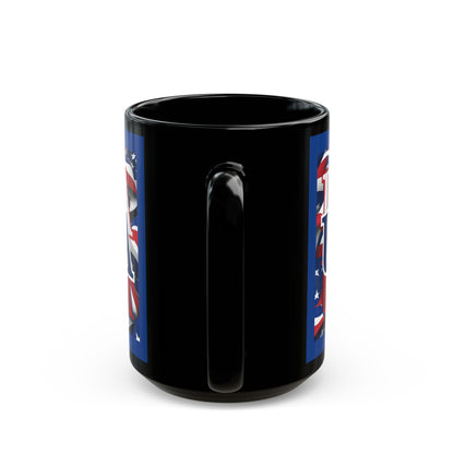 USA Blue font Center Patriot Blue Mug by theGreenDragonTavern.shop