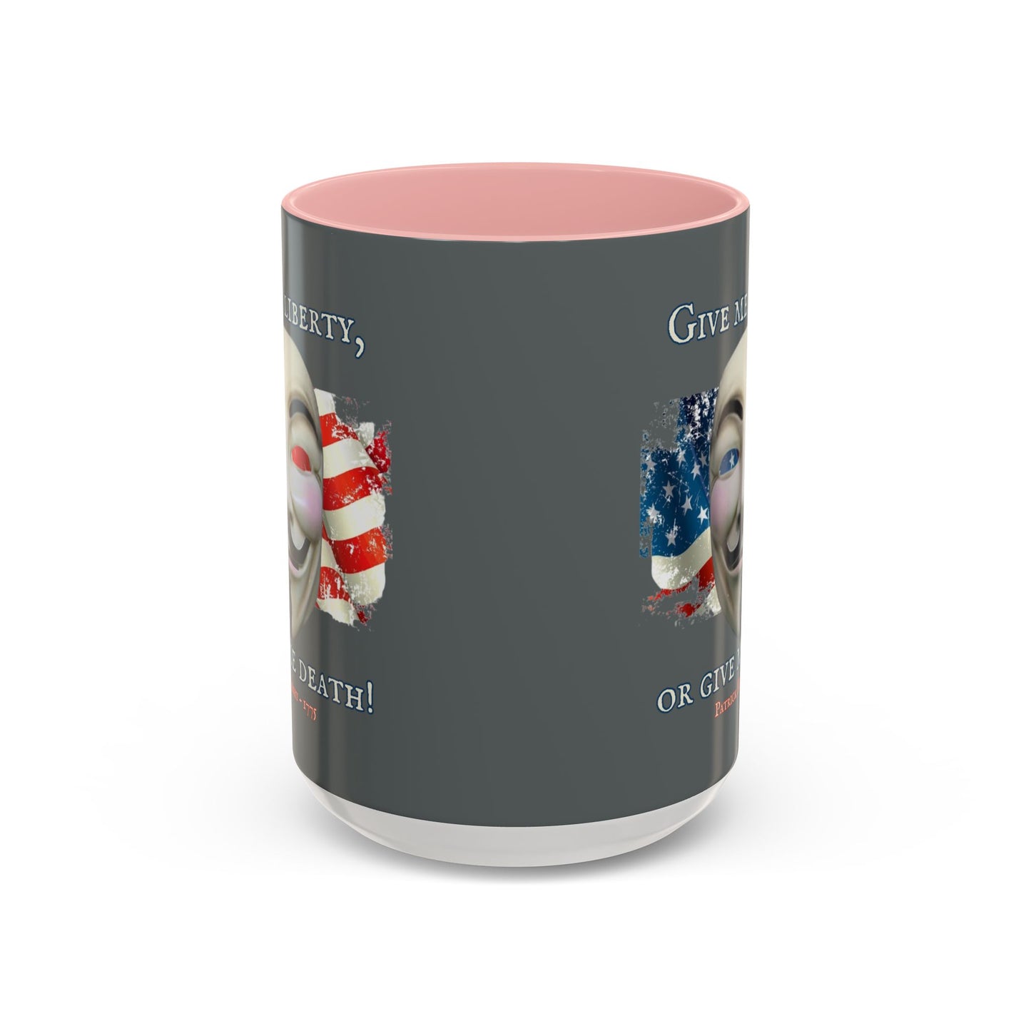 Vendetta, "Give me liberty, or give me death!" Grey Accent Mug by theGreenDragonTavern.shop