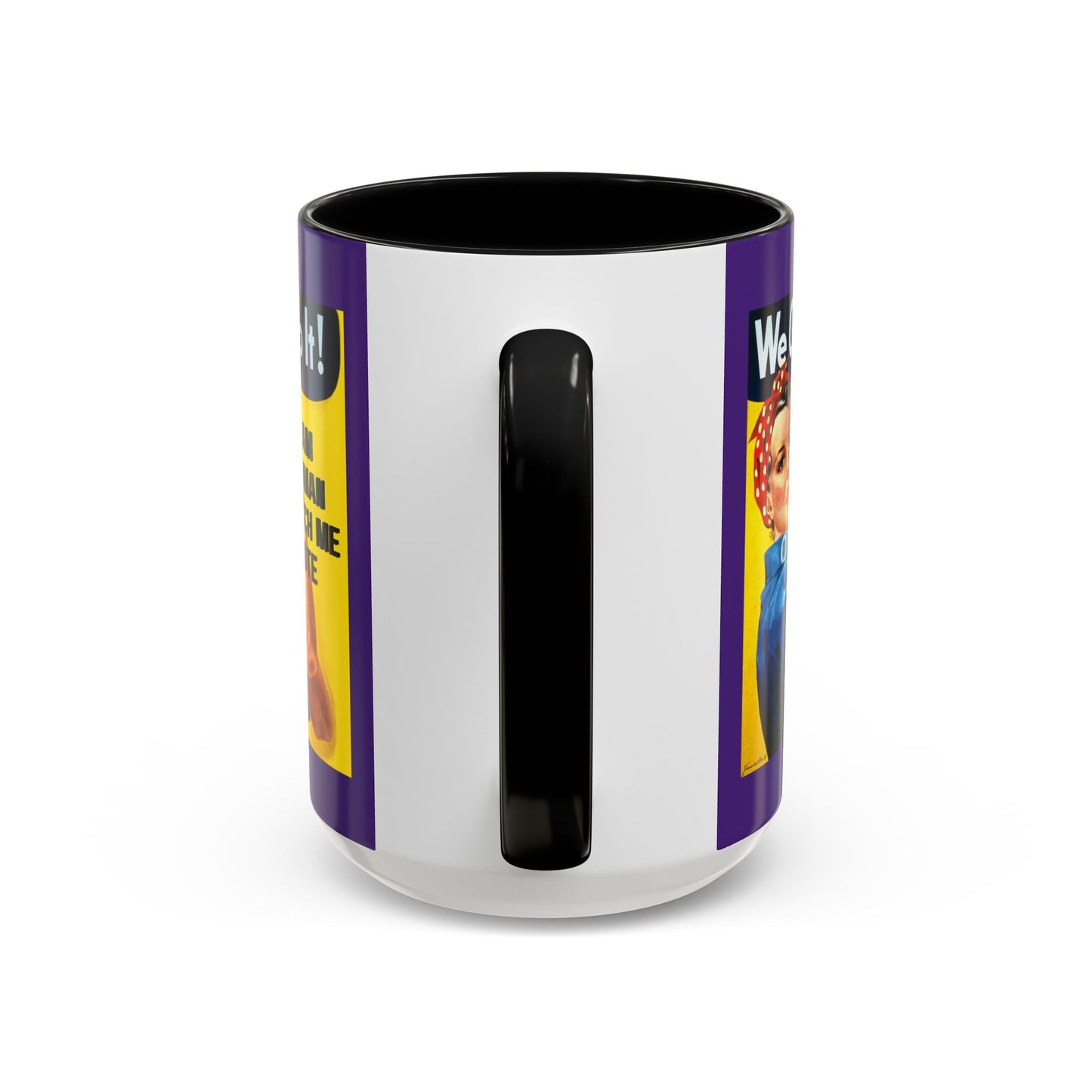 I Am Woman Watch Me Vote Rosie Dark Purple Accent Mug by theGreenDragonTavern.shop