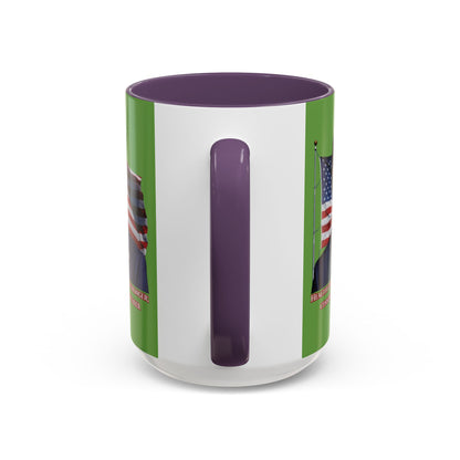 Charlie Kirk, Healthy Debate Green Accent Mug by theGreenDragonTavern.shop