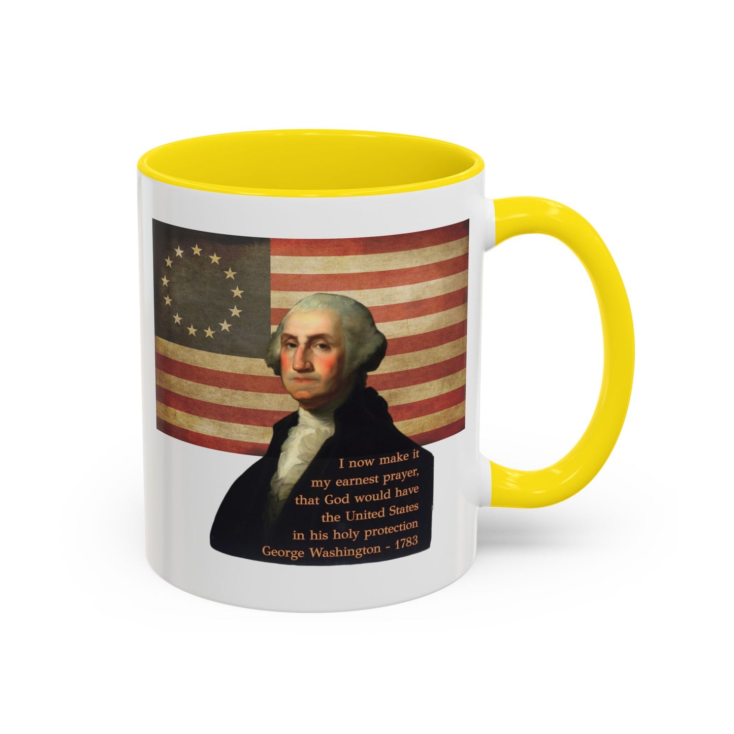 Washington's Earnest Prayer White Accent Mug by theGreenDragonTavern.shop