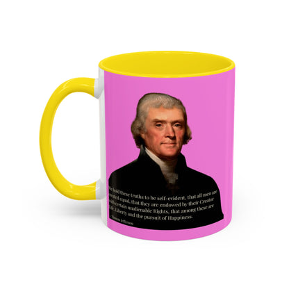 We hold these truths to be self-evident Pink Accent Mug by theGreenDragonTavern.shop