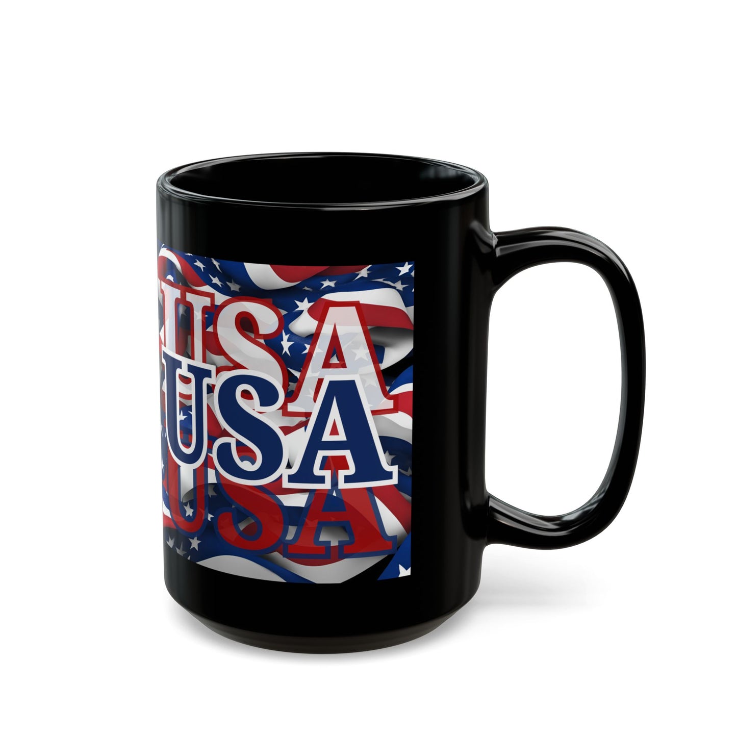 USA BLfont Center Patriot Black Mug by theGreenDragonTavern.shop