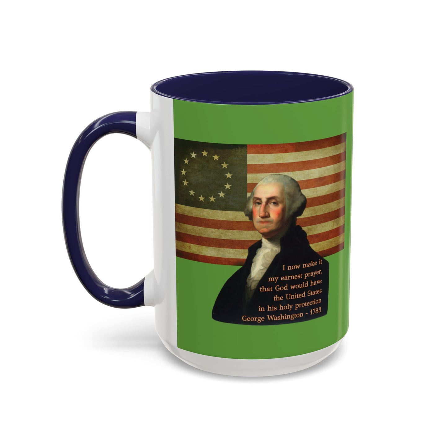 Washington's Earnest Prayer Green Accent Mug by theGreenDragonTavern.shop