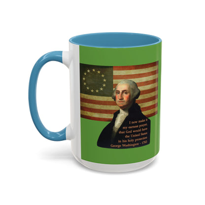 Washington's Earnest Prayer Green Accent Mug by theGreenDragonTavern.shop
