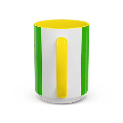 Hula Girl Packin' Heat Light Green Accent Mug by theGreenDragonTavern.shop