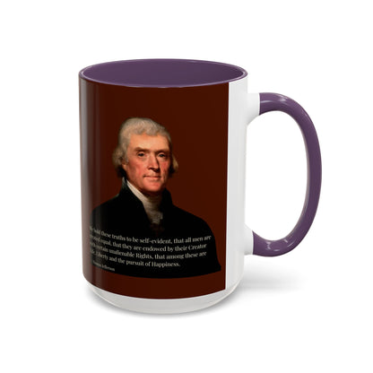 We hold these truths to be self-evident Brown Accent Mug by theGreenDragonTavern.shop