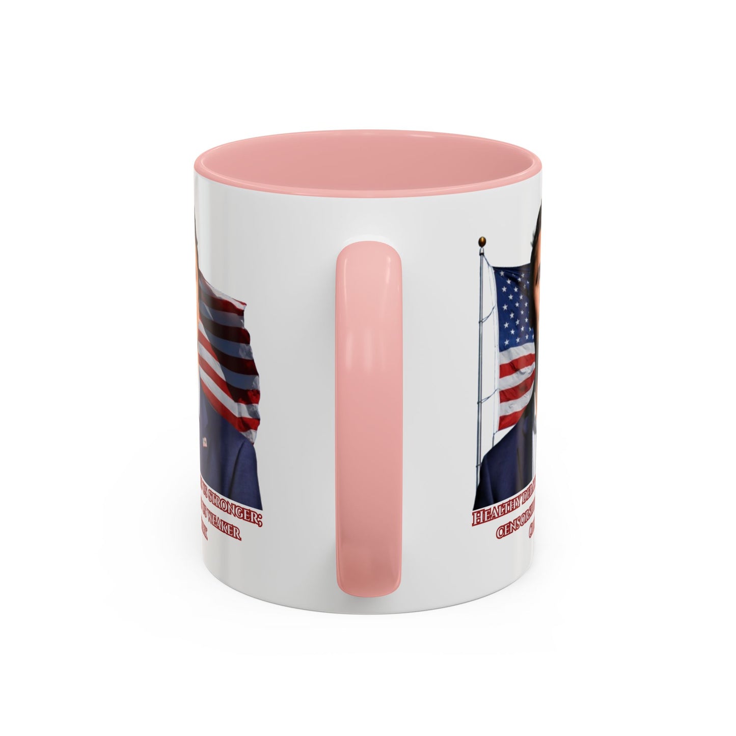 Charlie Kirk, Healthy Debate White Accent Mug by theGreenDragonTavern.shop