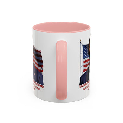 Charlie Kirk, Healthy Debate White Accent Mug by theGreenDragonTavern.shop