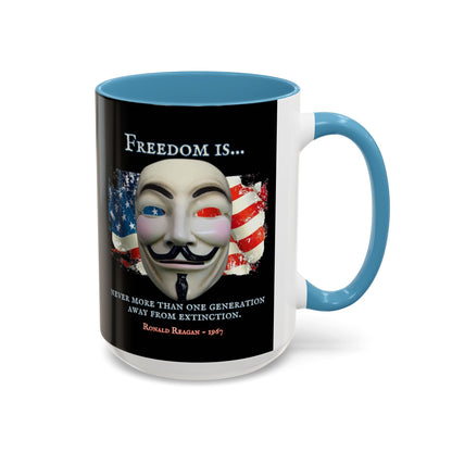Ronald Reagan Freedom Vendetta Black Accent Mug by theGreenDragonTavern.shop