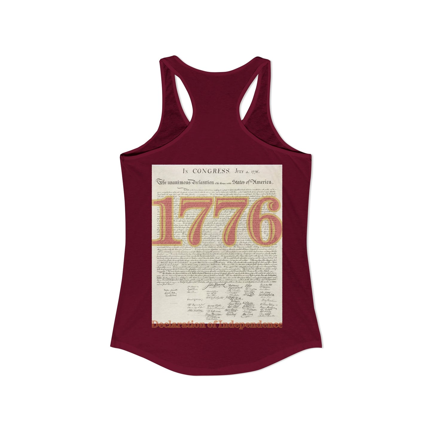 Declaration of Independence Women's Racerback Tank Top by theGreenDragonTavern.shop