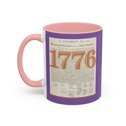 Declaration of Independence Light Purple Accent Mug by theGreenDragonTavern.shop