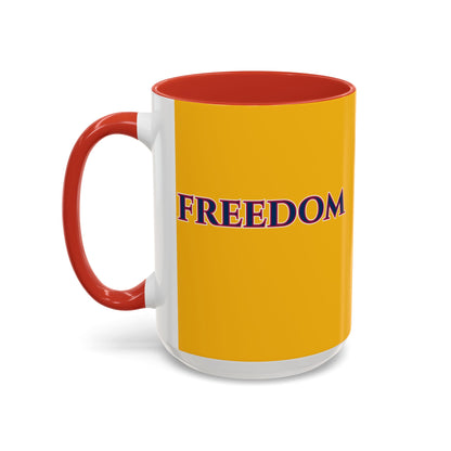 Freedom, Yellow Accent Mug by theGreenDragonTavern.shop