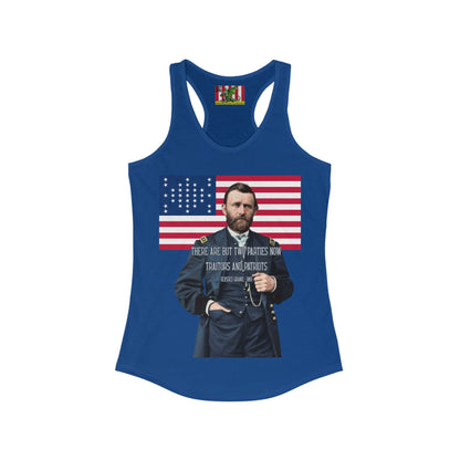 "Traitors and Patriots" Ulysses Grant Women's Racerback Tank Top by theGreenDragonTavern.shop