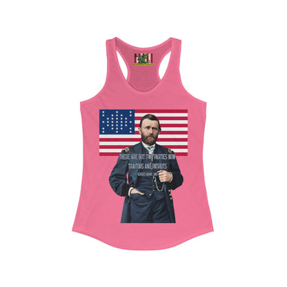 "Traitors and Patriots" Ulysses Grant Women's Racerback Tank Top by theGreenDragonTavern.shop