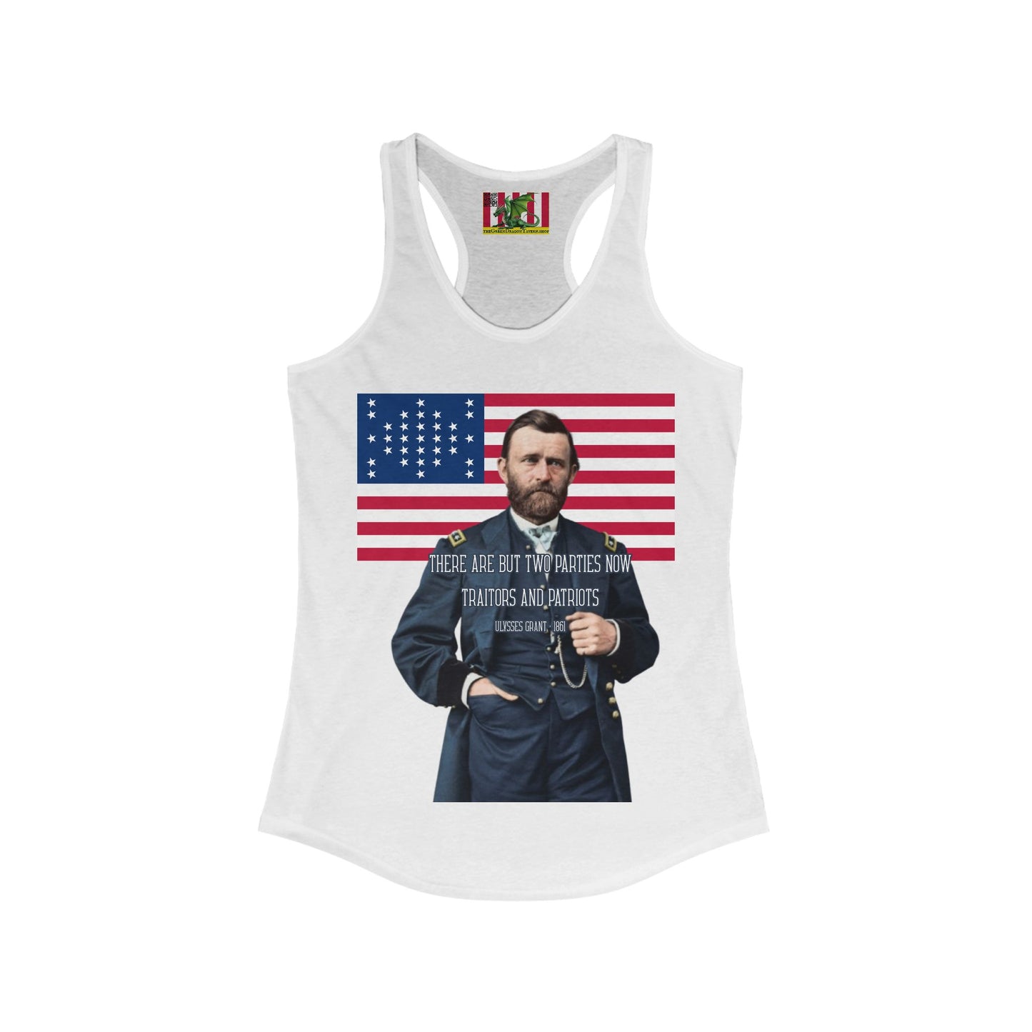 "Traitors and Patriots" Ulysses Grant Women's Racerback Tank Top by theGreenDragonTavern.shop