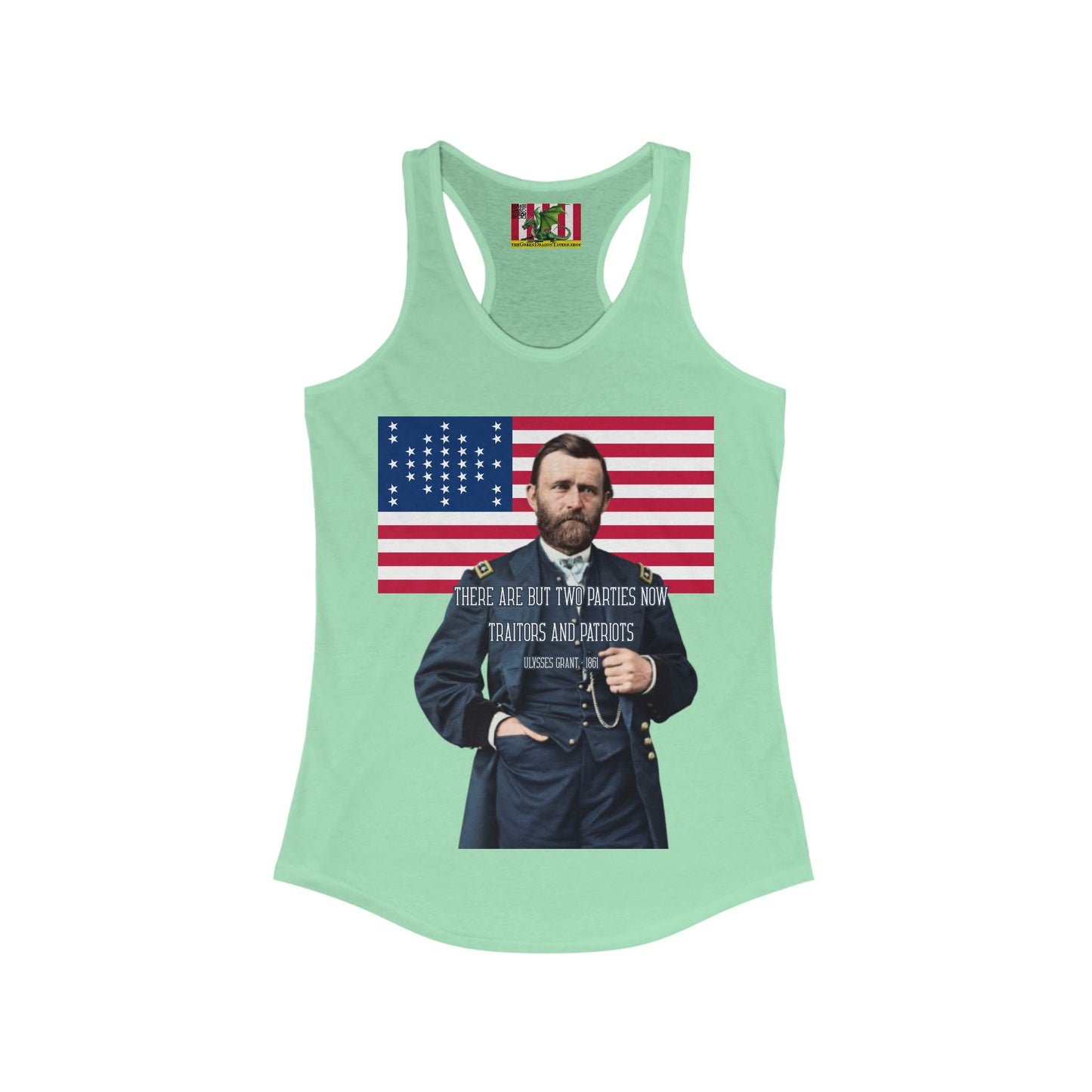 "Traitors and Patriots" Ulysses Grant Women's Racerback Tank Top by theGreenDragonTavern.shop
