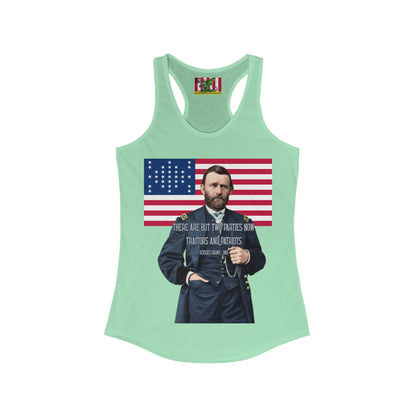 "Traitors and Patriots" Ulysses Grant Women's Racerback Tank Top by theGreenDragonTavern.shop