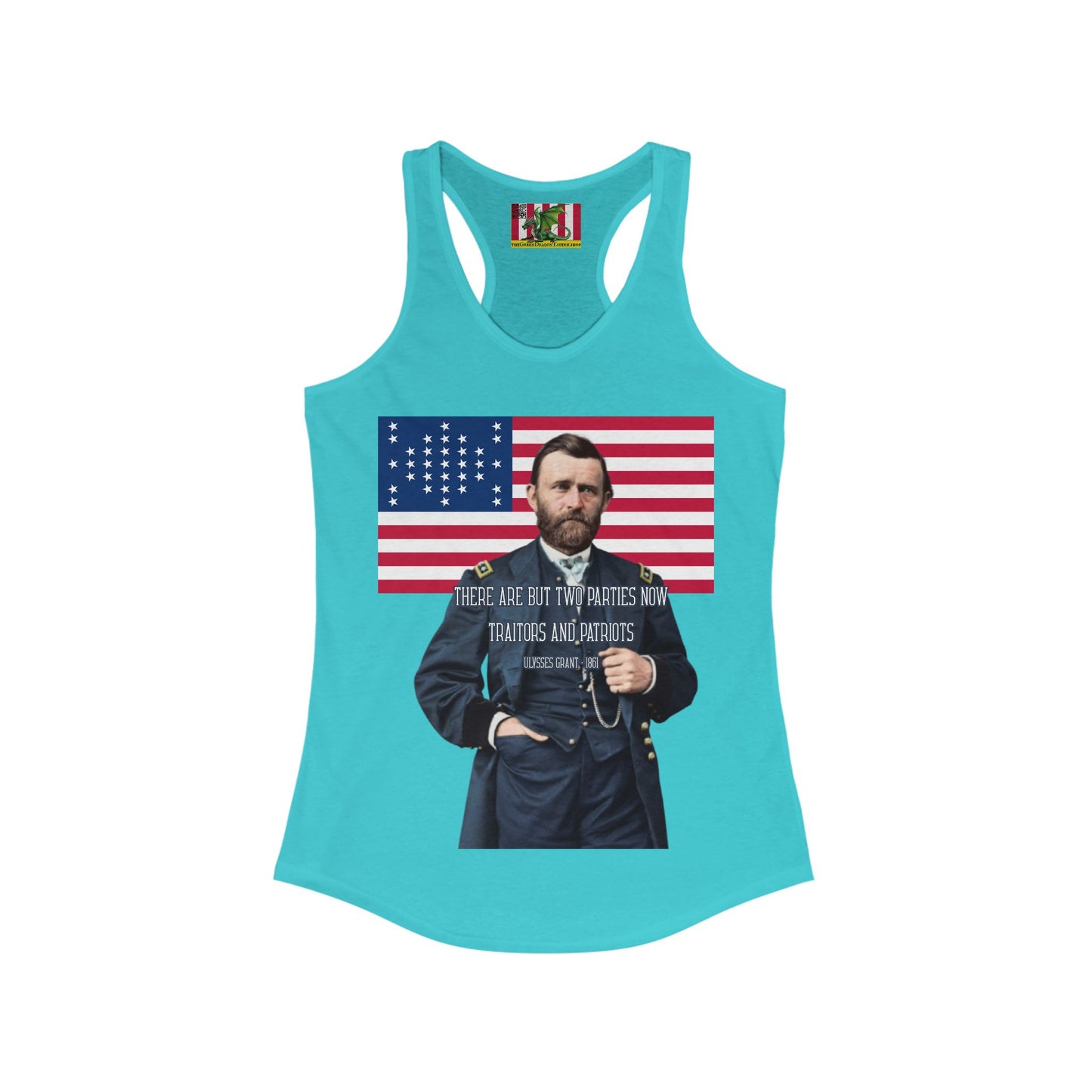 "Traitors and Patriots" Ulysses Grant Women's Racerback Tank Top by theGreenDragonTavern.shop