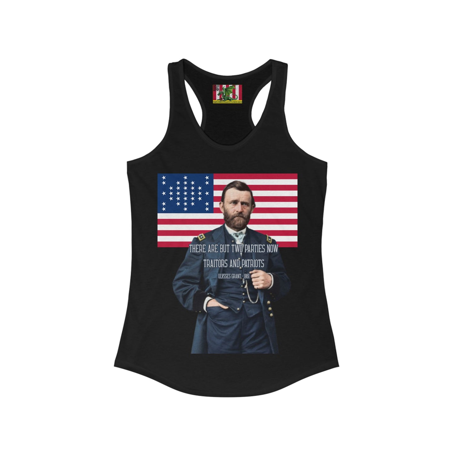 "Traitors and Patriots" Ulysses Grant Women's Racerback Tank Top by theGreenDragonTavern.shop