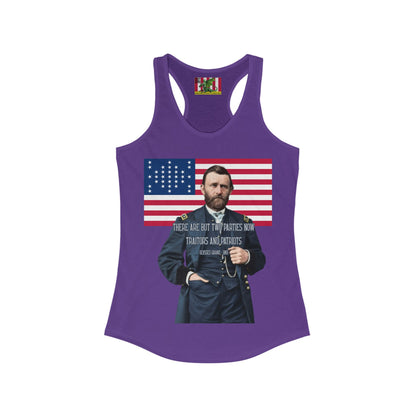 "Traitors and Patriots" Ulysses Grant Women's Racerback Tank Top by theGreenDragonTavern.shop
