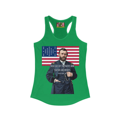 "Traitors and Patriots" Ulysses Grant Women's Racerback Tank Top by theGreenDragonTavern.shop