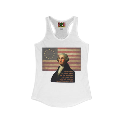 Washington's Earnest Prayer Women's Racerback Tank Top by theGreenDragonTavern.shop