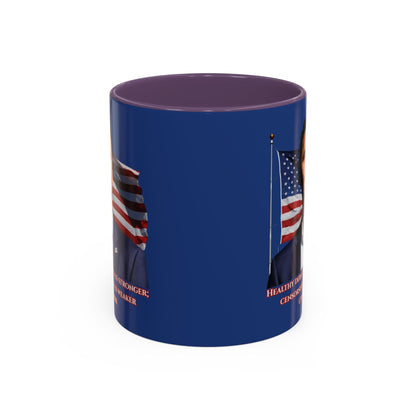 Charlie Kirk, Healthy Debate Blue Accent Mug by theGreenDragonTavern.shop