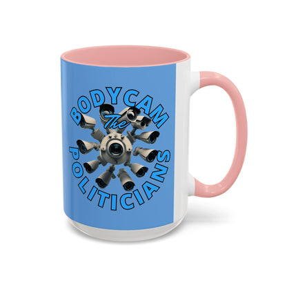 Bodycam the Politicians Cameras Blue Accent Mug by theGreenDragonTavern.shop