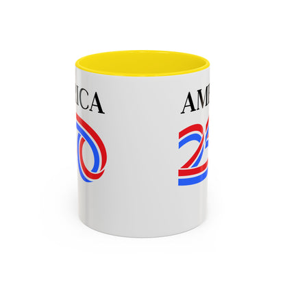 America 250 White Accent Mug by theGreenDragonTavern.shop