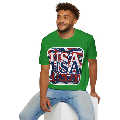 Red White and BLUE USA Patriot Dark colors Unisex T-Shirt by theGreenDragonTavern.shop