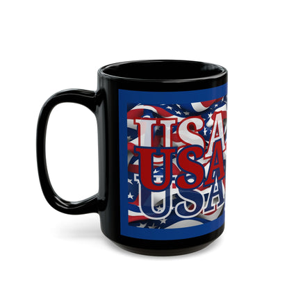USA Red font Center Patriot Blue Mug by theGreenDragonTavern.shop