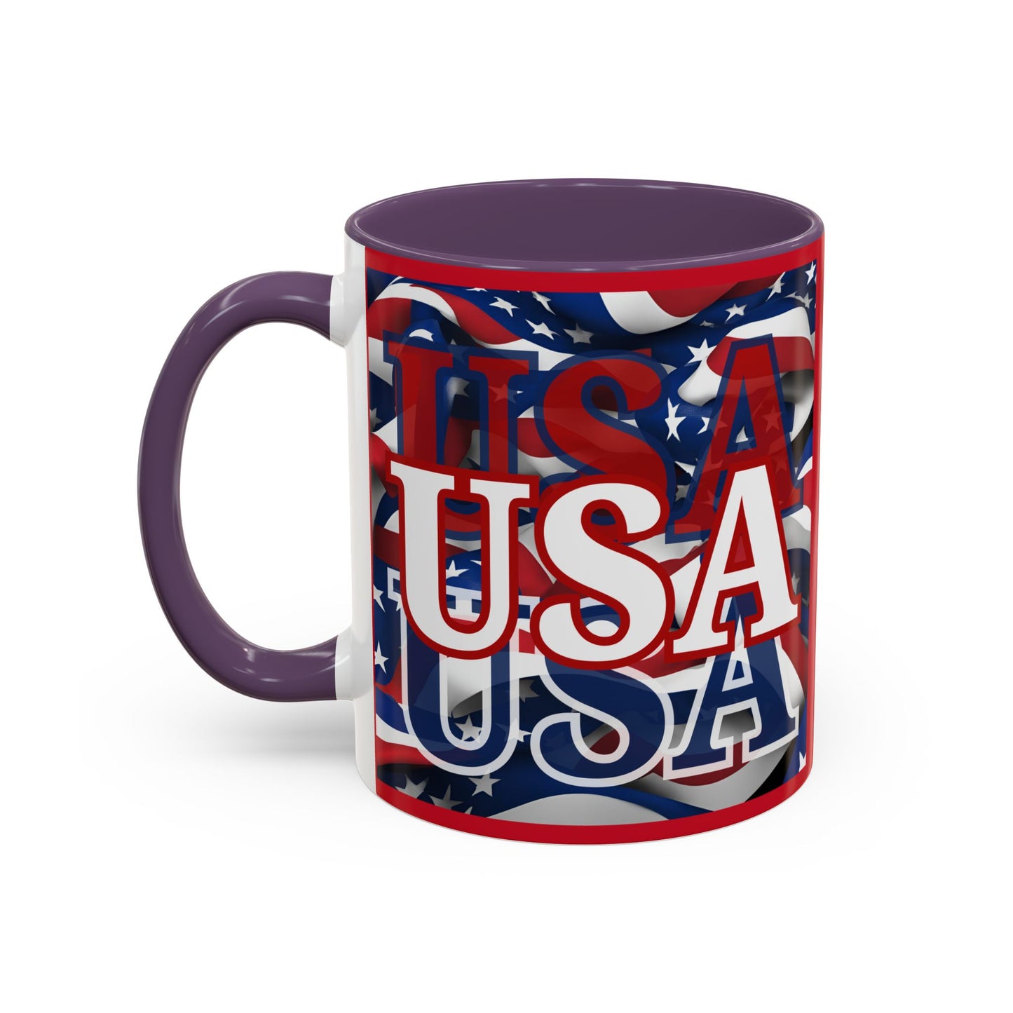 USA White font Center Patriot Red Accent Mug by theGreenDragonTavern.shop
