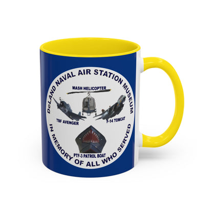 DNASM 2-sided, Founding & Student Art w/WhiteBG Dark Blue Accent Mug by theGreenDragonTavern.shop