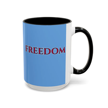 Freedom, Light Blue Accent Mug by theGreenDragonTavern.shop