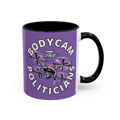 Bodycam the Politicians Drone Light Purple Accent Mug by theGreenDragonTavern.shop